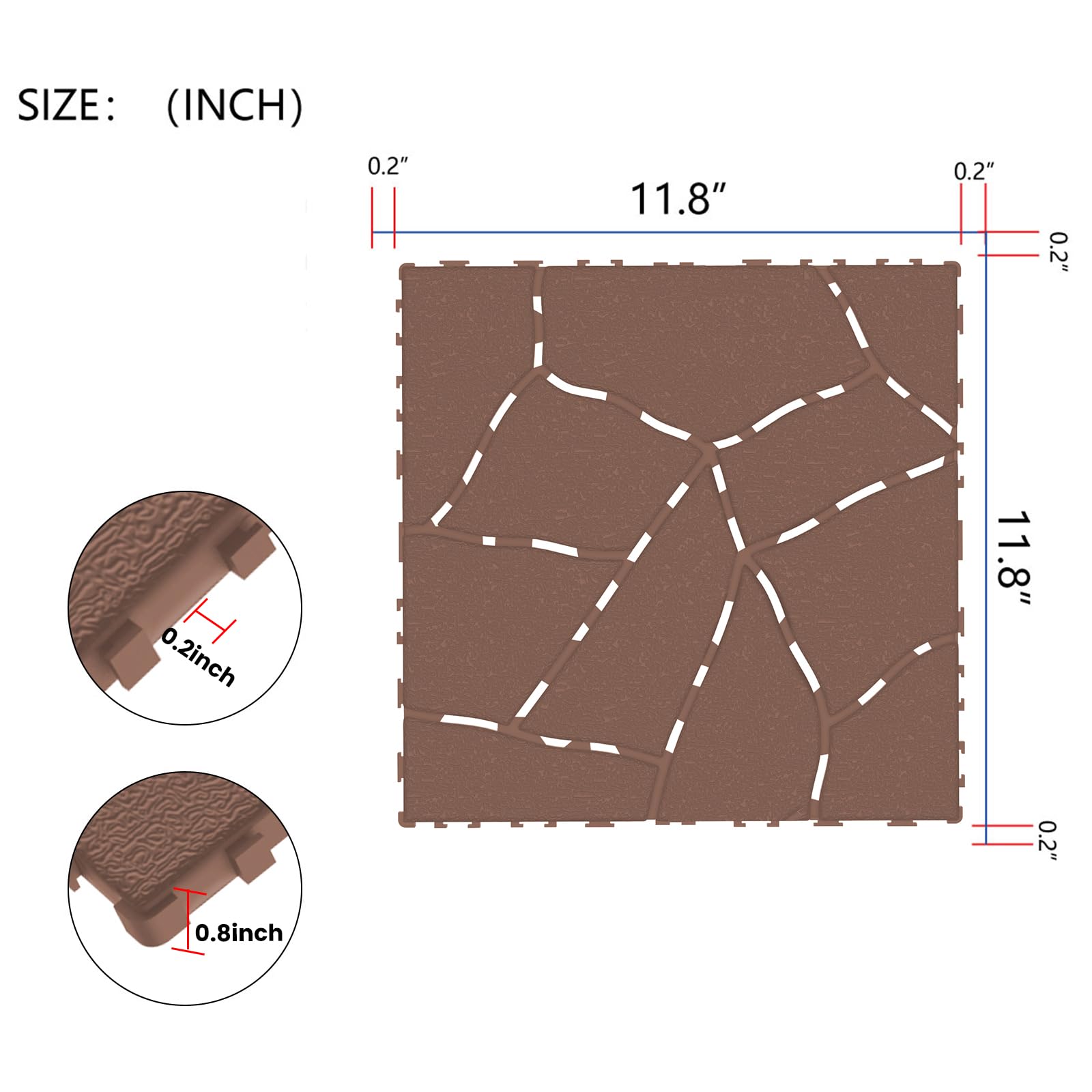 Amazon.com: Interlocking Deck Tiles, 44 Pack 12” x 12” Patio Tiles